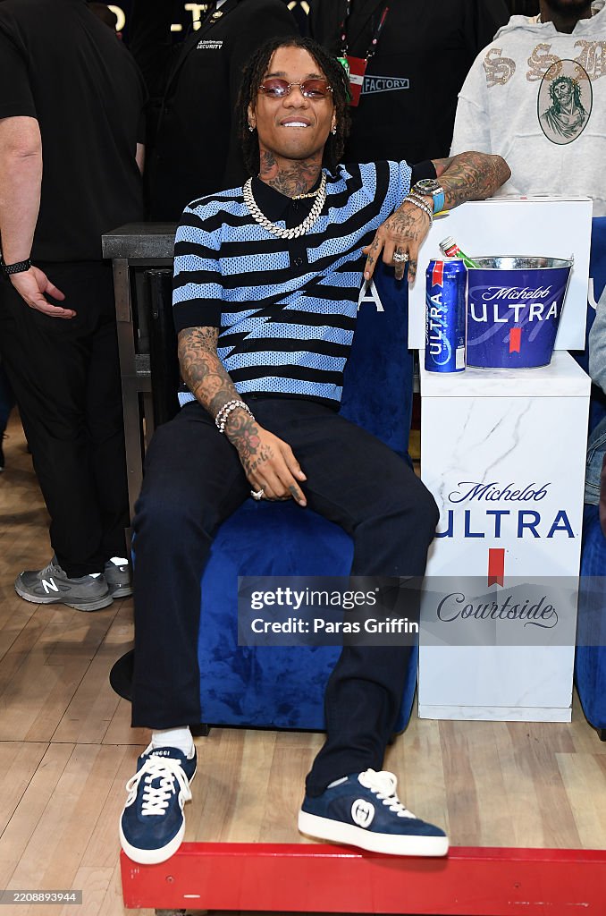 Lee Banks Rapper Rapper Swae Lee attends the game between the Utah Jazz and the... News ...