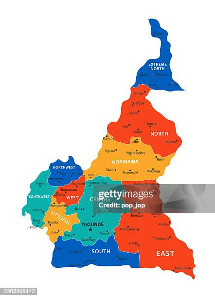 cameroon - vector map. color map of the cameroon - education administrator stock illustrations