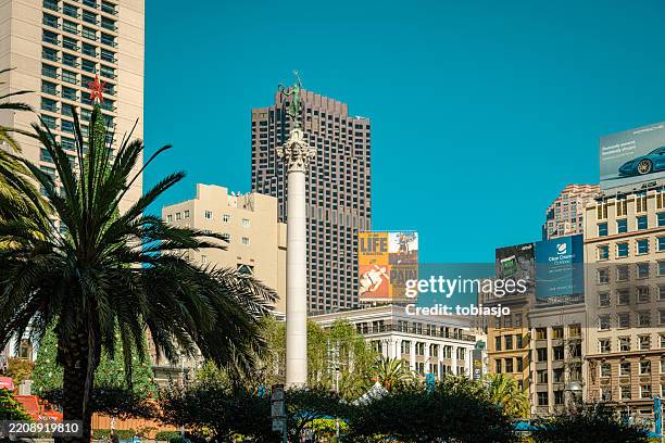motivational nike running billboard at union square san francisco - san francisco financial district stock pictures, royalty-free photos & images
