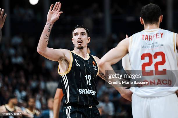 Nando De Colo, #12 of LDLC Asvel Villeurbanne in action during the Turkish Airlines EuroLeague Regular Season Round 34 match between LDLC Asvel...