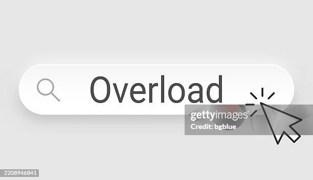 overload - search bar with cursor on blank background - too much technology stock illustrations