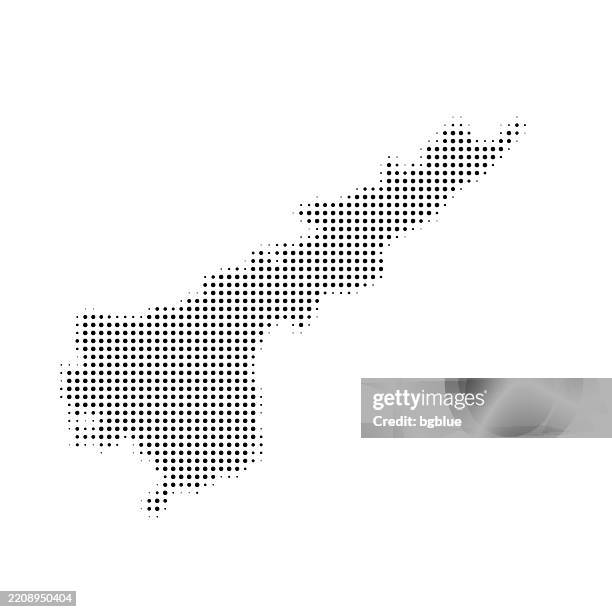 andhra pradesh map of dots on white background - andhra pradesh stock illustrations
