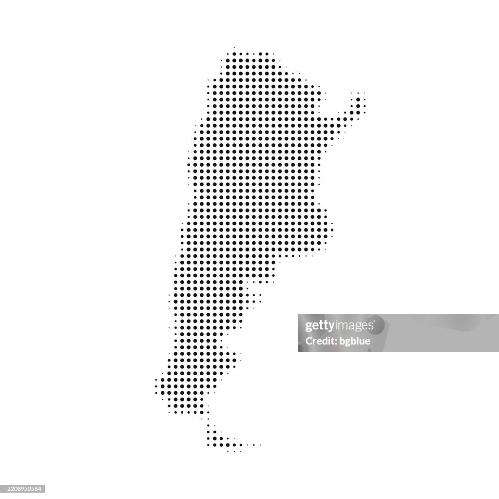 Argentina mapa de puntos sobre fondo blanco