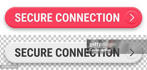 Secure Connection 3d Click Web Buttons On Blank Background High-Res ...