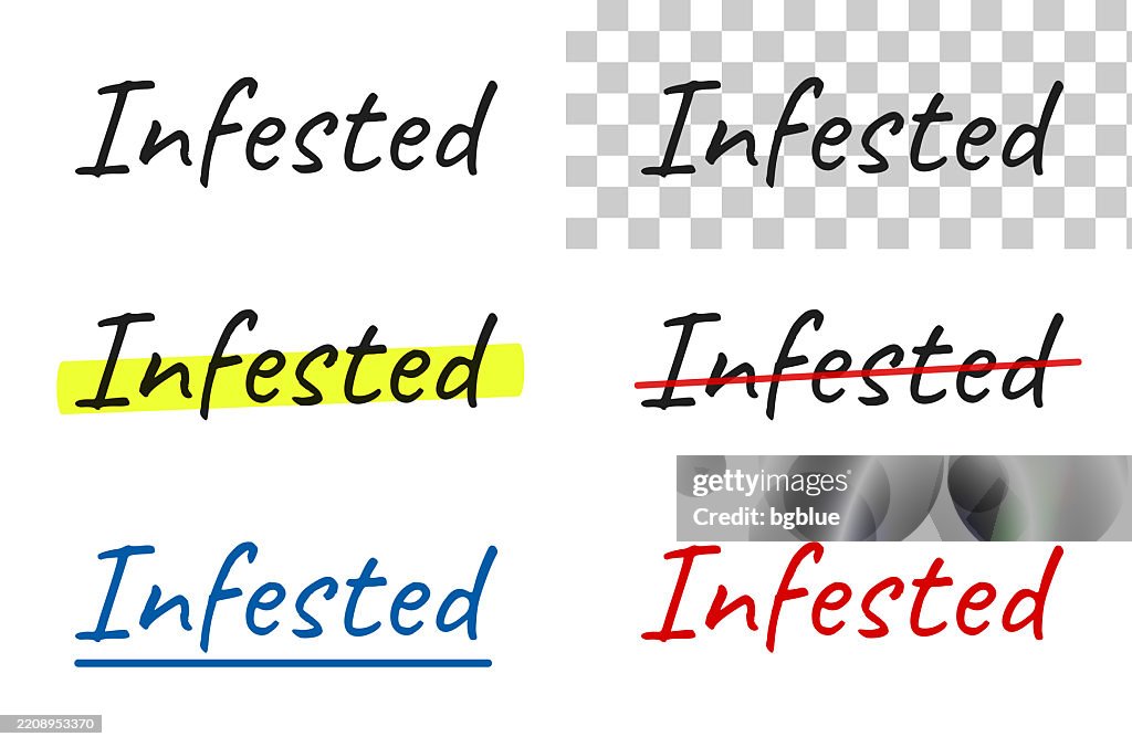 In Out Text Infested Handwritten Text Highlighted Crossed Out Underlined On Blank ...