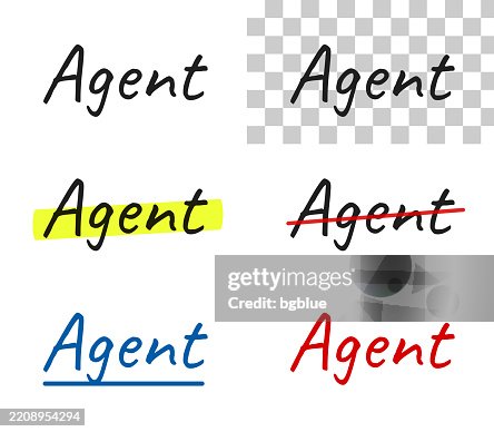 Agent View Lettering Agent Handwritten Text Highlighted Crossed Out Underlined On Blank ...