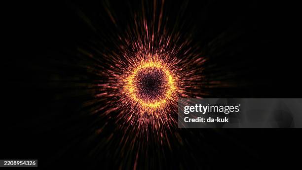 anillo de fuego abstracto en un movimiento de efecto de luz radial oscuro - chispas fotografías e imágenes de stock