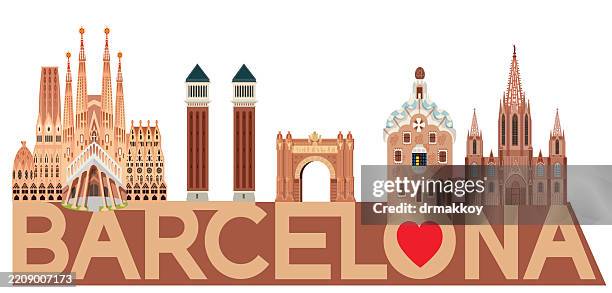 ilustraciones, imágenes clip art, dibujos animados e iconos de stock de barcelona travel - mapa barcelona