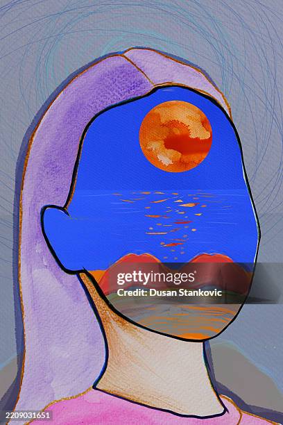 woman's face with a window - window light portrait stock illustrations