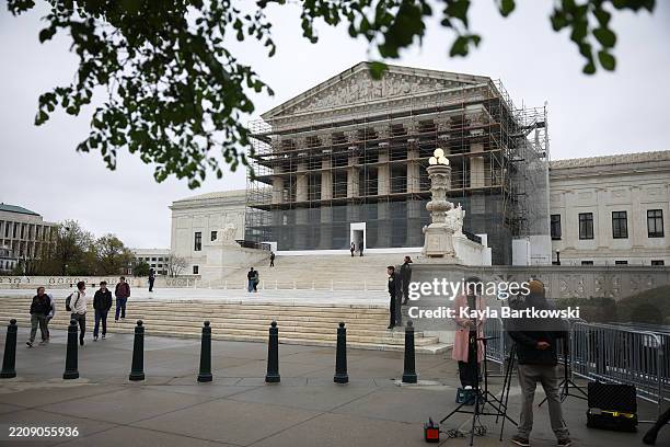 The U.S. Supreme Court is seen on April 07, 2025 in Washington, DC. On Monday, the Trump administration requested that the Supreme Court block a...