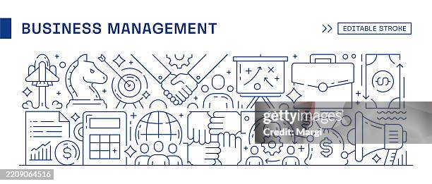 business management web banner template - organizational structure template stock illustrations