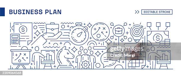 business plan web banner template - business plan stock illustrations