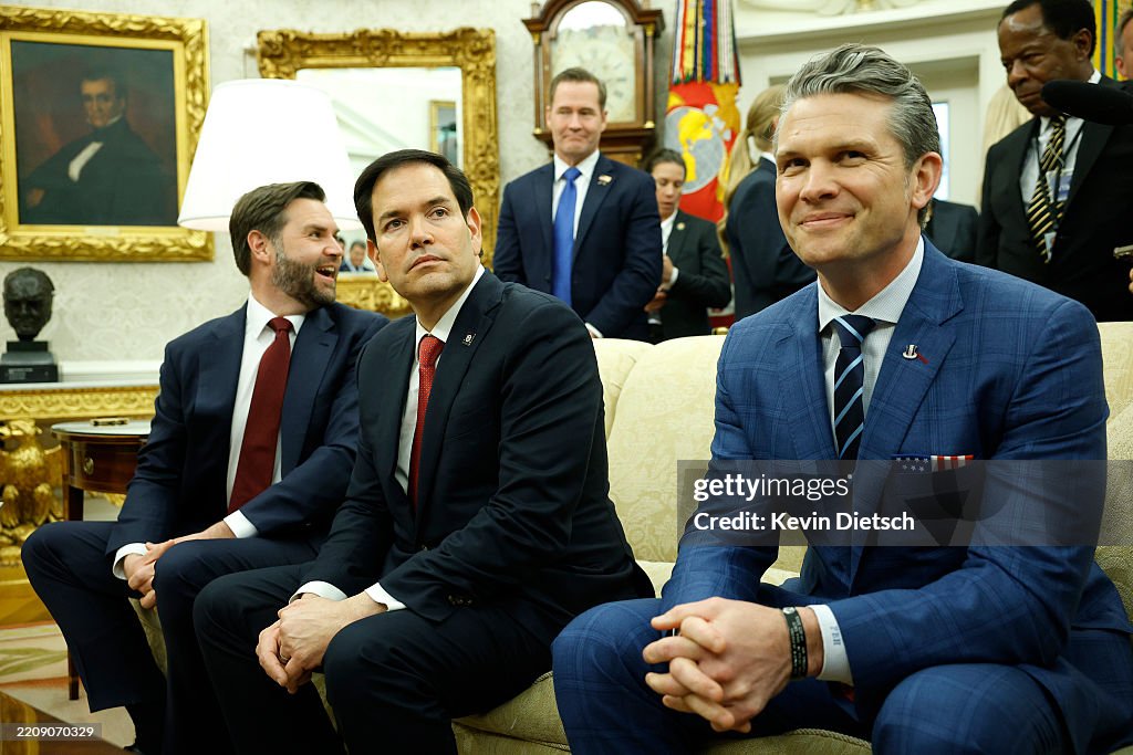 President Trump Meets With Visiting Israeli PM Netanyahu At The White House