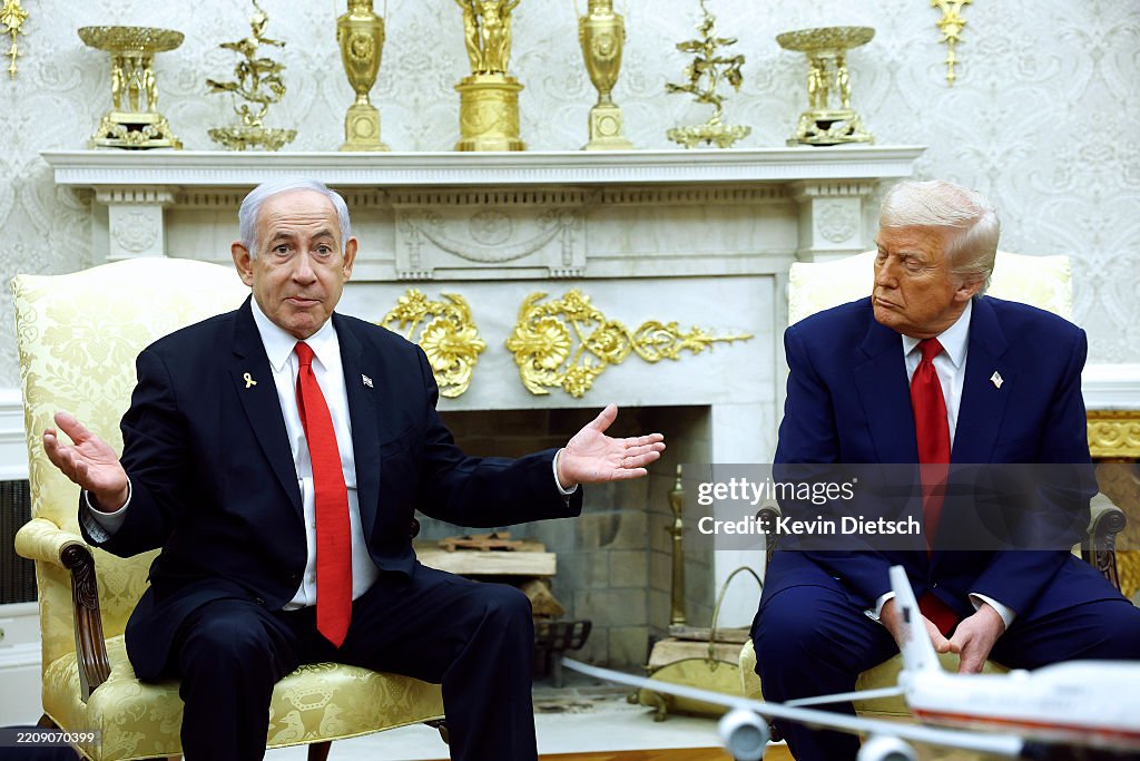President Trump Meets With Visiting Israeli PM Netanyahu At The White House