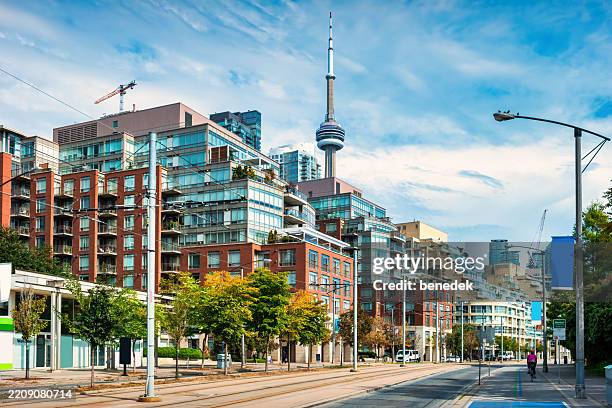 downtown toronto residential district condos - toronto streets stock pictures, royalty-free photos & images