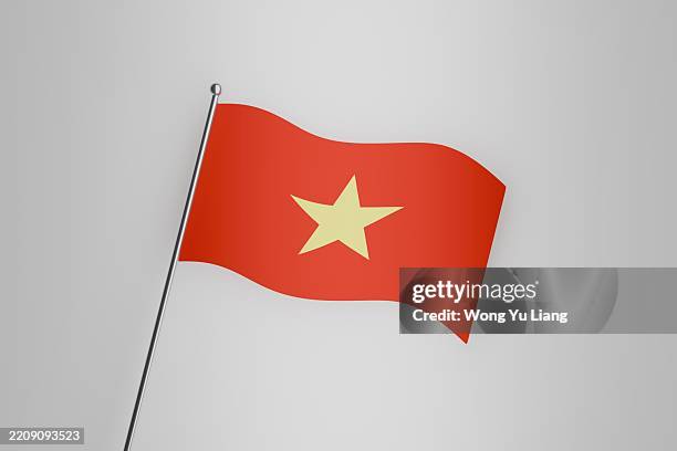 vietnamese flag icon on white background - vietnam flag stock pictures, royalty-free photos & images