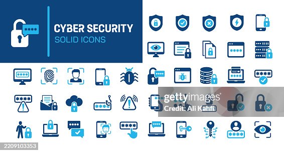 Cyber security glyph solid icons. Containing malware, hacker, spyware, data security solid icons collection. Vector illustration. Perfect pixel on clean white background Cyber security glyph solid icons. Containing malware, hacker, spyware, data security solid icons collection. Vector illustration. Perfect pixel on clean white background