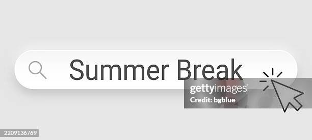 summer break - search bar with cursor on blank background - breaking point stock illustrations