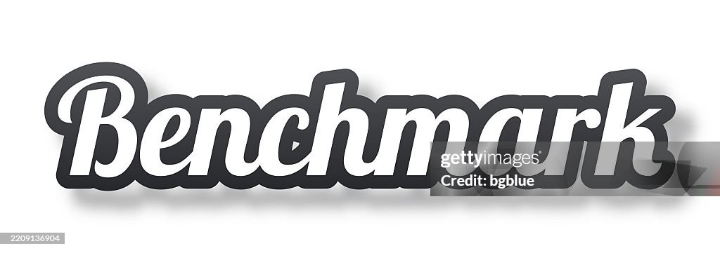Benchmark - 3D Text with shadow on white background