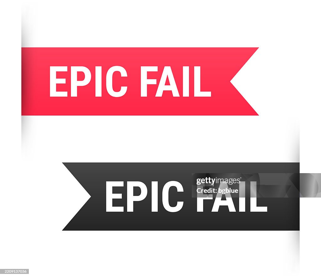 Epic Ribbon Epic Fail Banner Bookmark Ribbon Label On White Background High-Res ...