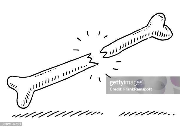 broken bone symbol drawing - archaeology stock illustrations
