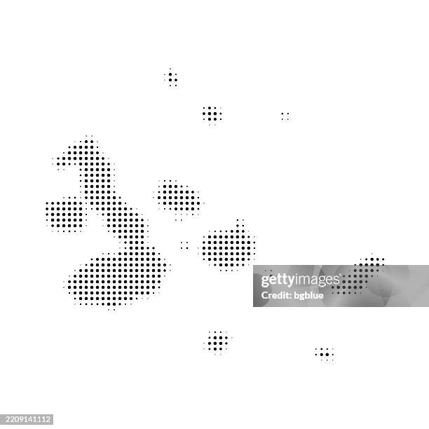 galapagos islands map of dots on white background - map of ecuador and galapagos stock illustrations
