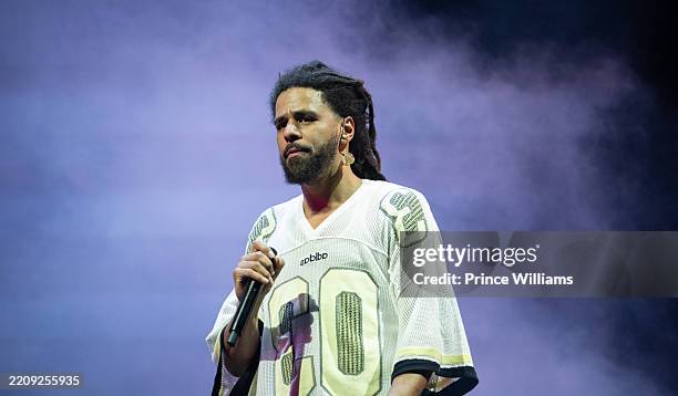 Cole performs onstage during the 2025 Dreamville Music Festival at Dorothea Dix Park on April 6, 2025 in Raleigh, North Carolina.