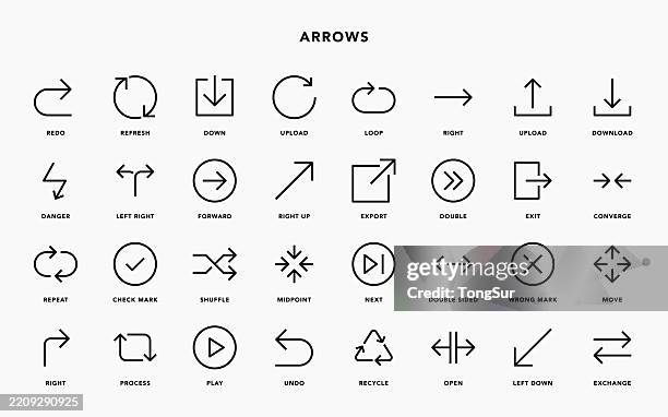 bildbanksillustrationer, clip art samt tecknat material och ikoner med arrows - line icons. - zoom ut