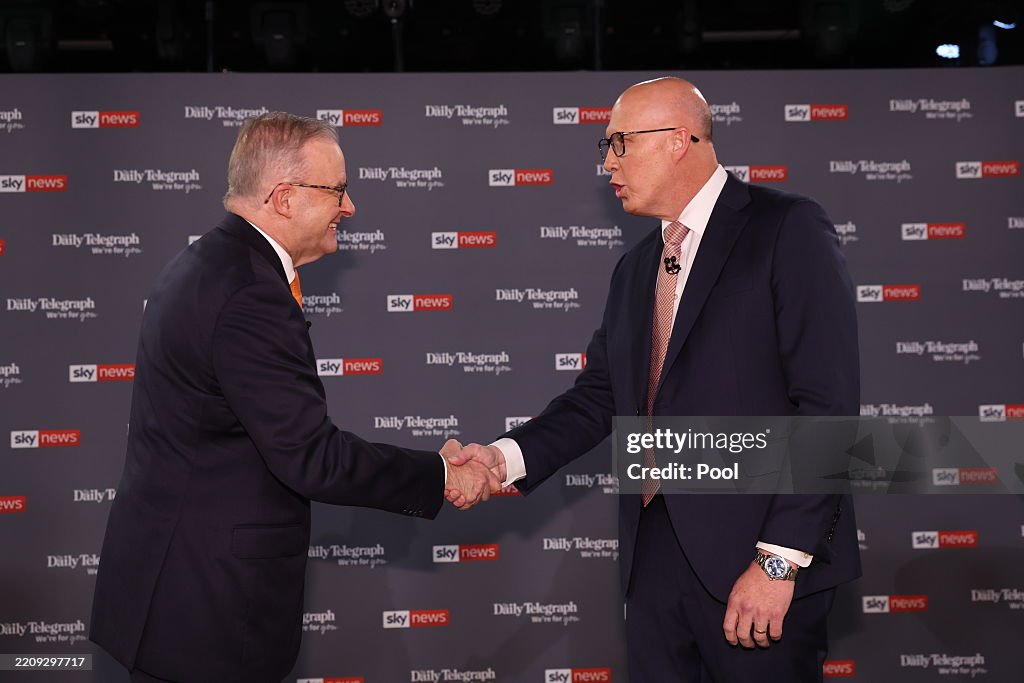 Labor Leader Albanese And Coalition Leader Dutton Take Part In Election Debate