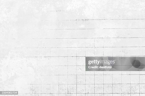 stockillustraties, clipart, cartoons en iconen met light gray white textured effect horizontal vector background with dark checkered pattern as lined smudged old faded weathered paper from photocopier - diagram