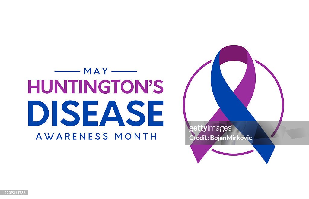 Huntington’s Disease Awareness Month card, May. Vector