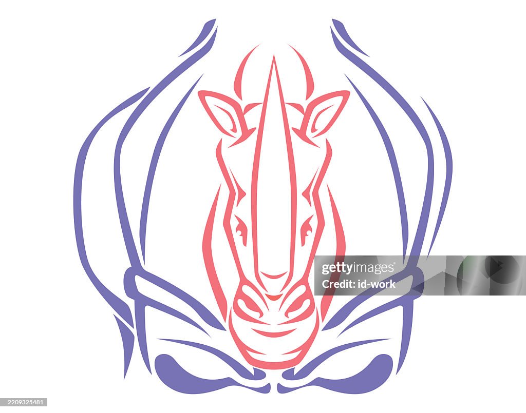 Angry rhinoceros symbol