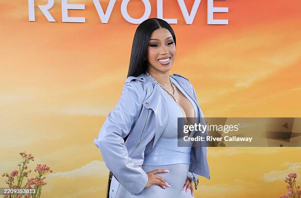 Cardi B at Revolve Festival: The Eighth Annual Fashion, Music and Lifestyle Event on April 12, 2025 in Thermal, California.
