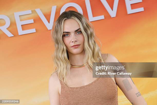 Cara Delevingne at Revolve Festival: The Eighth Annual Fashion, Music and Lifestyle Event on April 12, 2025 in Thermal, California.