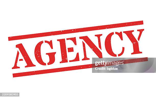 agency - red rubber stamp on blank background - creative agency stock illustrations