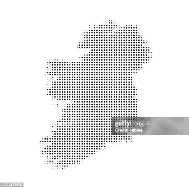 ireland map of dots on white background - dublin stock illustrations