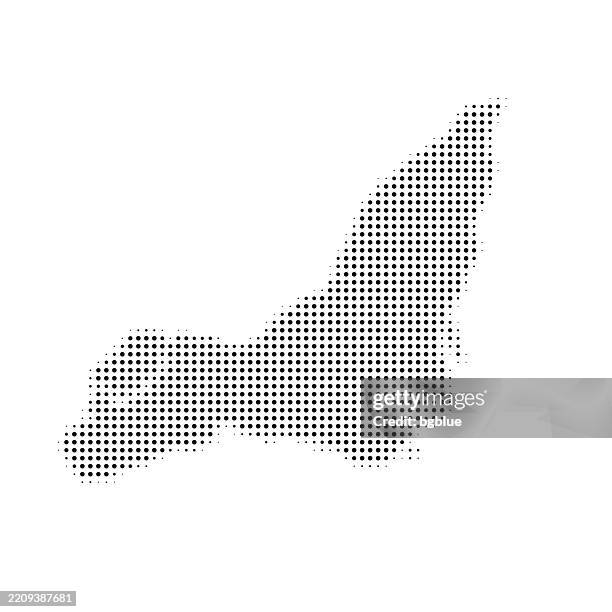 ilustraciones, imágenes clip art, dibujos animados e iconos de stock de isla de montreal mapa de puntos sobre fondo blanco - isla de montreal