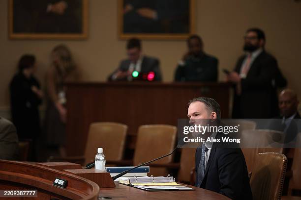 Trade Representative Jamieson Greer testifies during a hearing before the House Committee on Ways and Means at Longworth House Office Building on...