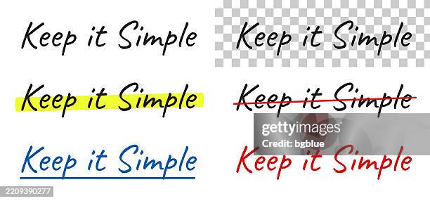 keep it simple - handwritten text, highlighted, crossed out, underlined on blank background - keeping resolutions stock illustrations