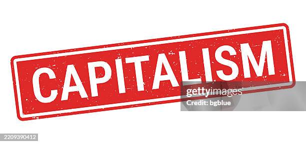 capitalism - red rubber stamp on white background - capitalism stock illustrations