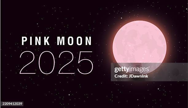 pink moon 2025 event web banner design template - watching solar eclipse stock illustrations