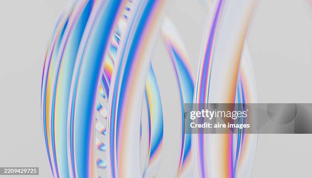iridescent swirling lines creating a mesmerizing abstract pattern - iridescent stock pictures, royalty-free photos & images