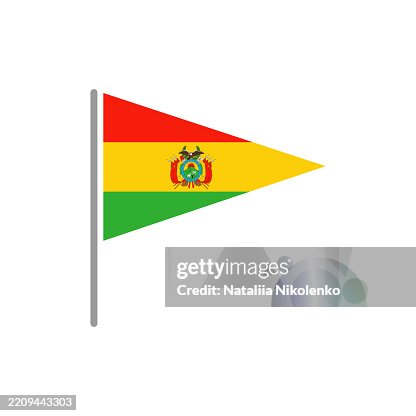 Bolivia - Flag Pin Flat Triangular Icon. Bolivia - Flag Pin Flat Triangular Icon.