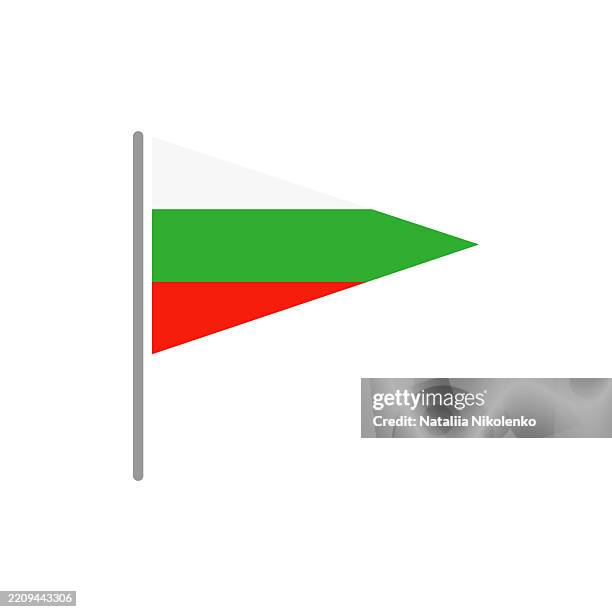 bulgaria - flag pin flat triangular icon. - sofia stock illustrations