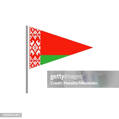 Belarus - Flag Pin Flat Triangular Icon. Belarus - Flag Pin Flat Triangular Icon.