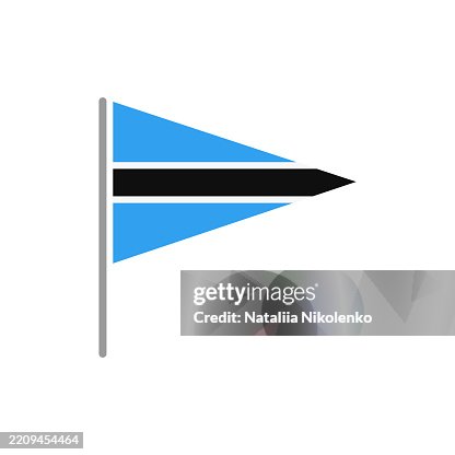 Botswana - Flag Pin Flat Triangular Icon. Botswana - Flag Pin Flat Triangular Icon.