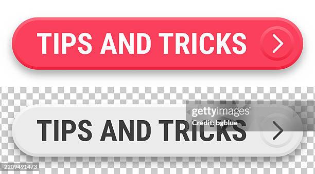 tips and tricks - 3d click web buttons on blank background - magic trick stock illustrations