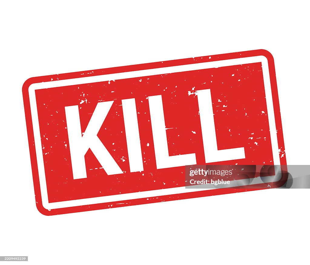 String Kill Kill Red Rubber Stamp On White Background High-Res Vector Graphic ...