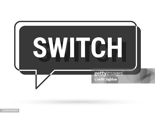 switch - 3d black speech bubble on white background - voice activated technology stock illustrations
