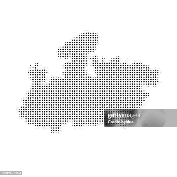 Madhya Pradesh Map Of Dots On White Background High-Res Vector Graphic ...